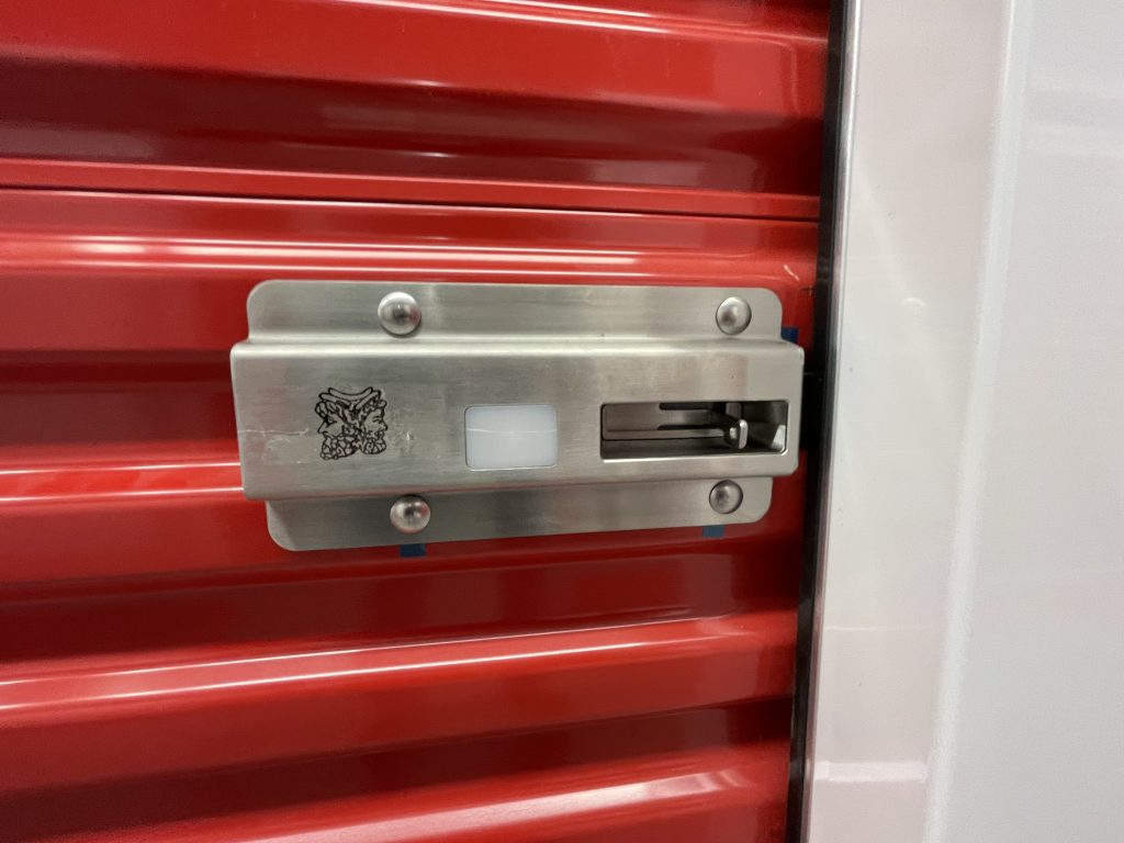 Nokē Wi-Fi enabled lock on indoor storage units in Davenport, Iowa.