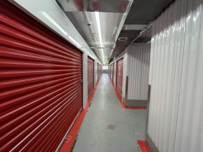 Indoor Climate Controlled Storage Units in Davenport, Iowa at Red Barn Storage - looking down row