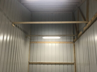 Inside of 12' x 27' Drive-Up Storage Unit. Unit number 117 at Red Barn Storage in Davenport, Iowa.
