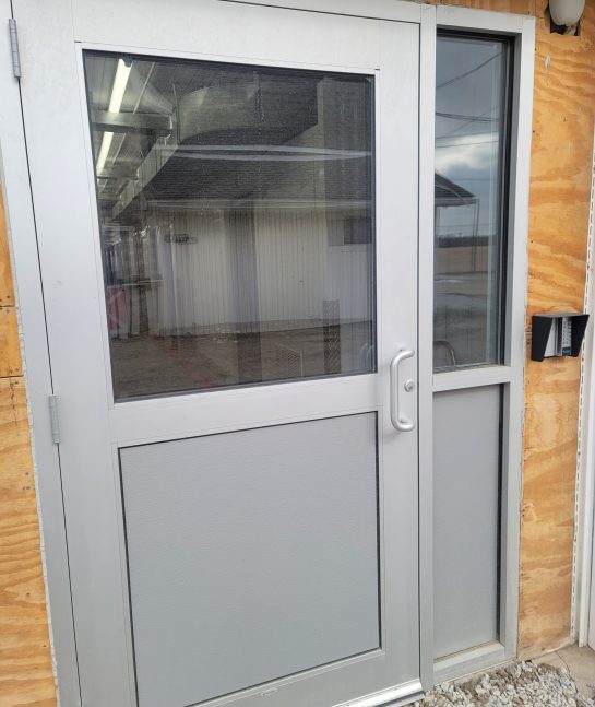 Outdoor entry door to Climate Controlled Storage Units in Davenport, Iowa at Red Barn Storage